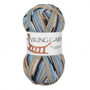 Viking Garn Raggen 722 Multi Beige/ Lysblå