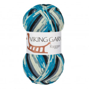 Viking Garn Raggen 723 Multi Turkis/ Hvid