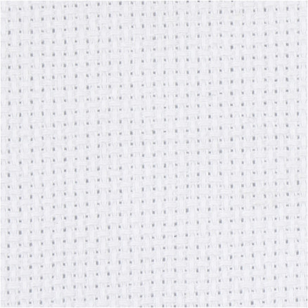 Aidastof, str. 50x50 cm, hvid, 70 tern pr. 10 cm, 1stk.