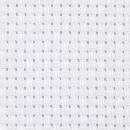 Aidastof, str. 50x50 cm, hvid, 35 tern pr. 10 cm, 1stk.