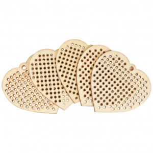 Infinity Hearts Broderi/Korssting Træplade/Nøglering Hjerte 5x5cm - 5 stk