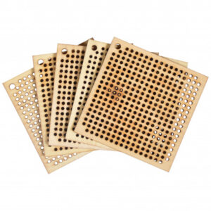 Infinity Hearts Broderi/Korssting Træplade/Nøglering Firkant 6x6cm - 5 stk