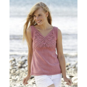 Butterfly Heart Top by DROPS Design - Top Strikkeopskrift str. S - XXXL