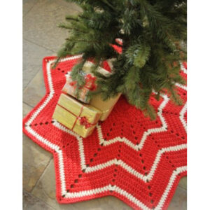 Under the Christmas Tree by DROPS Design - Juletræstæppe Hækleopskrift 95 cm