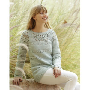 Sweet Mint by DROPS Design - Bluse Hækleopskrift str. S - XXXL