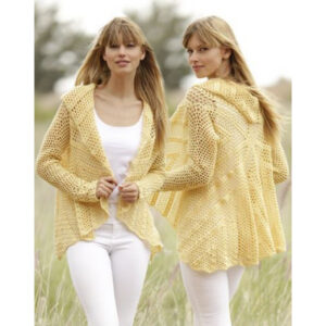 Oasis by DROPS Design - Cirkeljakke Hækleopskrift str. S/M - XXL/XXXL