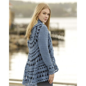 Sea Glass by DROPS Design - Cirkeljakke Hækleopskrift str. S - XXXL