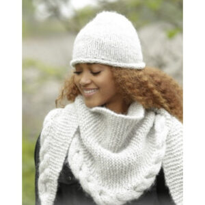 Winter Cozy by DROPS Design - Hue og Sjal Strikkeopskrift str. S/M - L/XL og 165x45 cm