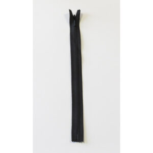 YKK Usynlig Lynlås Fast Sort 4mm - 40cm