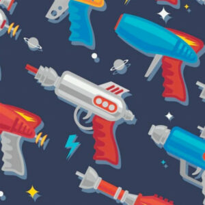 Bomuldsjersey Print Stof 150cm 001 Vandpistoler - 50cm