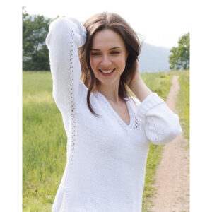 White Trail by DROPS Design - Bluse Strikkeopskrift str. S - XXXL