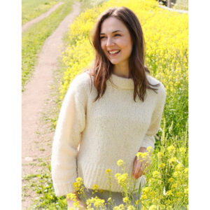 White Dandelion by DROPS Design - Bluse Strikkeopskrift str. S - XXXL