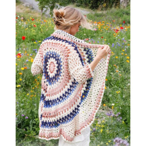 Summer Sunset by DROPS Design - Cardigan Hækleopskrift str. S - XXXL