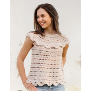 Beige Desert by DROPS Design - Top Hækleopskrift str. S - XXXL
