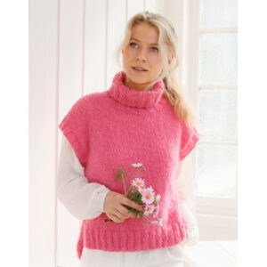 Cherry Sorbet Vest by DROPS Design - Vest Strikkeopskrift str. S - XXXL
