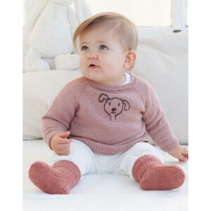 Woof Woof Sweater by DROPS Design - Baby Bluse Strikkeopskrift str. 0/1 mdr - 3/4 år