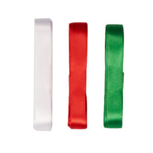 Infinity Hearts Satinbånd Jul 15mm Rød/Grøn/Hvid - 500cm pr. farve - 3 stk