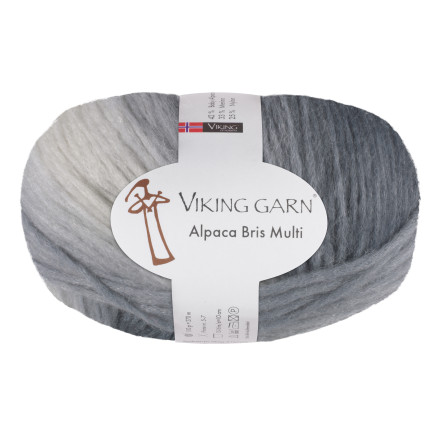 Viking Garn Alpaca Bris Multi 314 Multi Grå