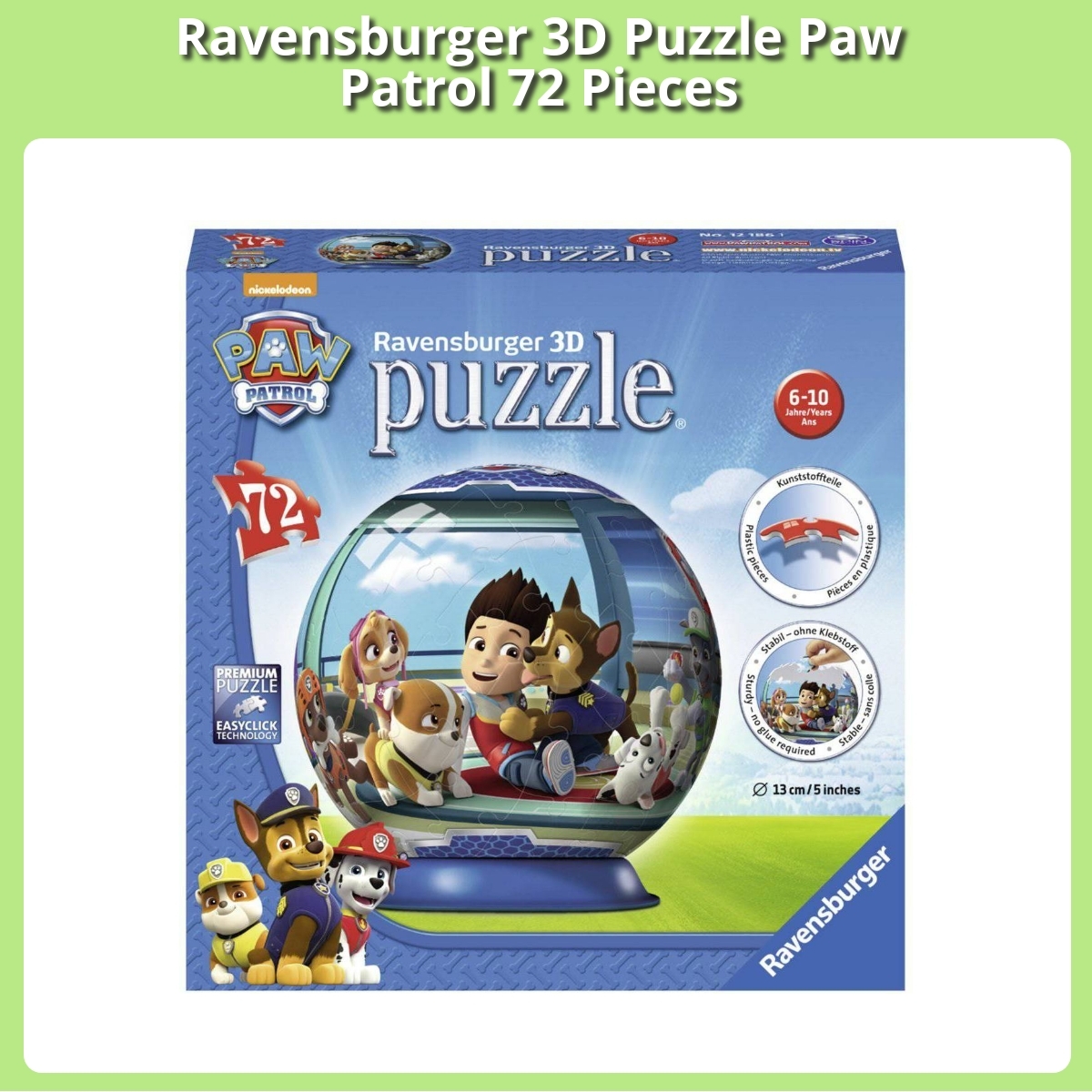 Anmeldelse af Ravensburger 3D Puzzle Paw Patrol 72 Pieces