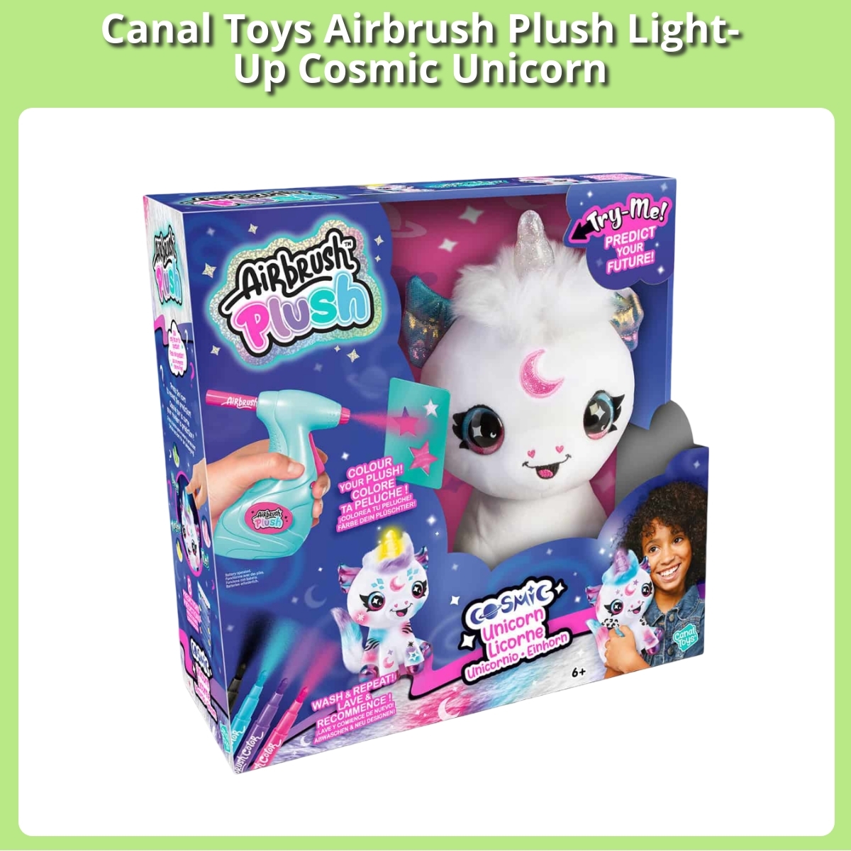 Anmeldelse af Canal Toys Airbrush Plush Light-Up Cosmic Unicorn
