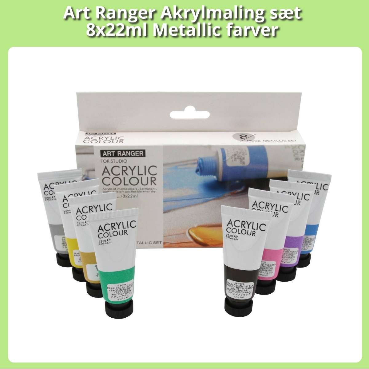 Anmeldelse af Art Ranger Akrylmaling sæt 8x22ml Metallic farver