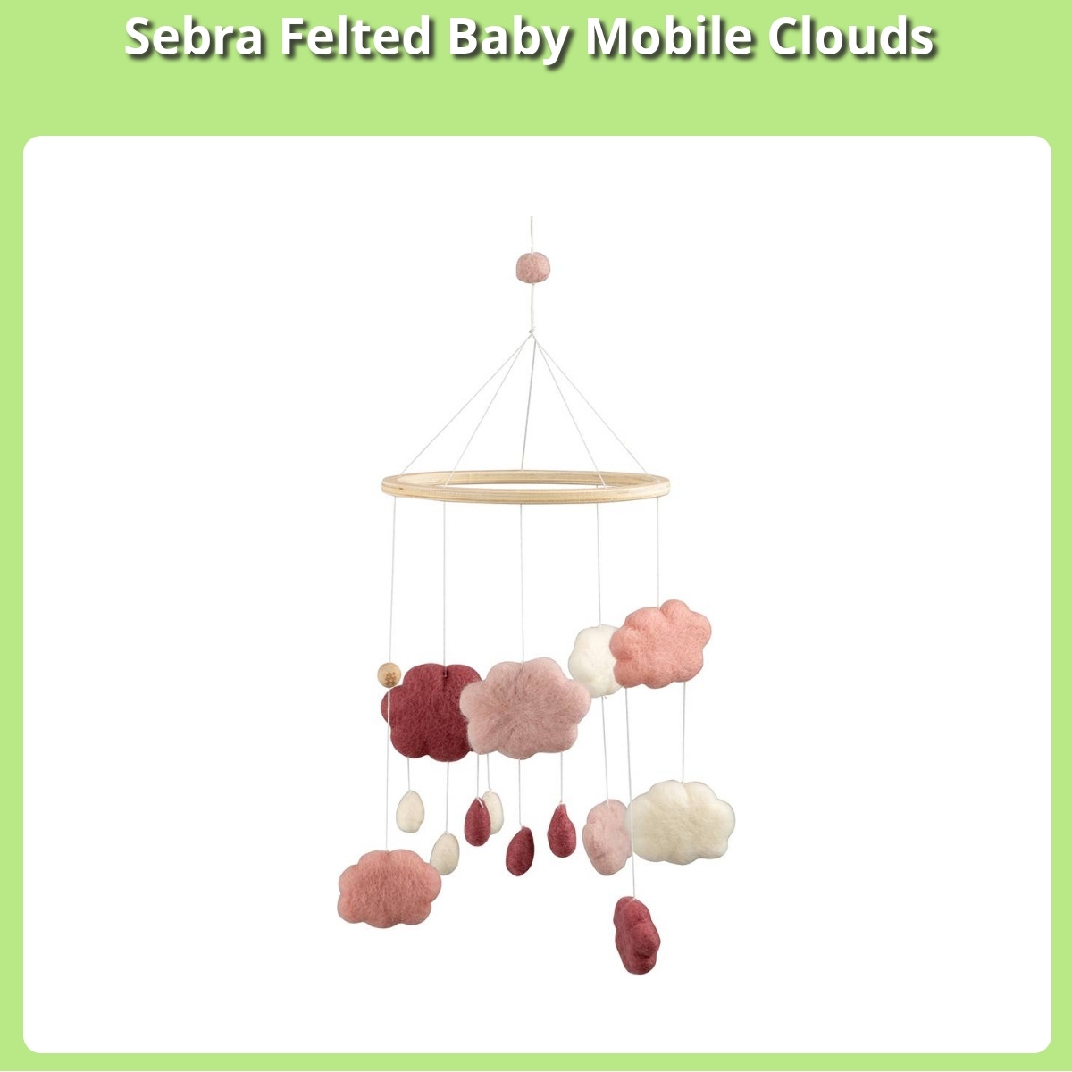Anmeldelse af Sebra Felted Baby Mobile Clouds