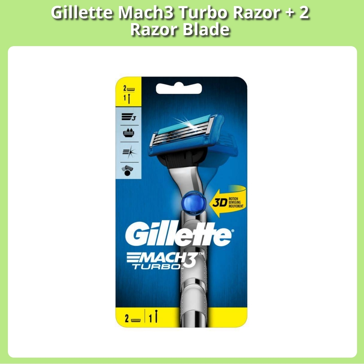 Anmeldelse af Gillette Mach3 Turbo Razor + 2 Razor Blade