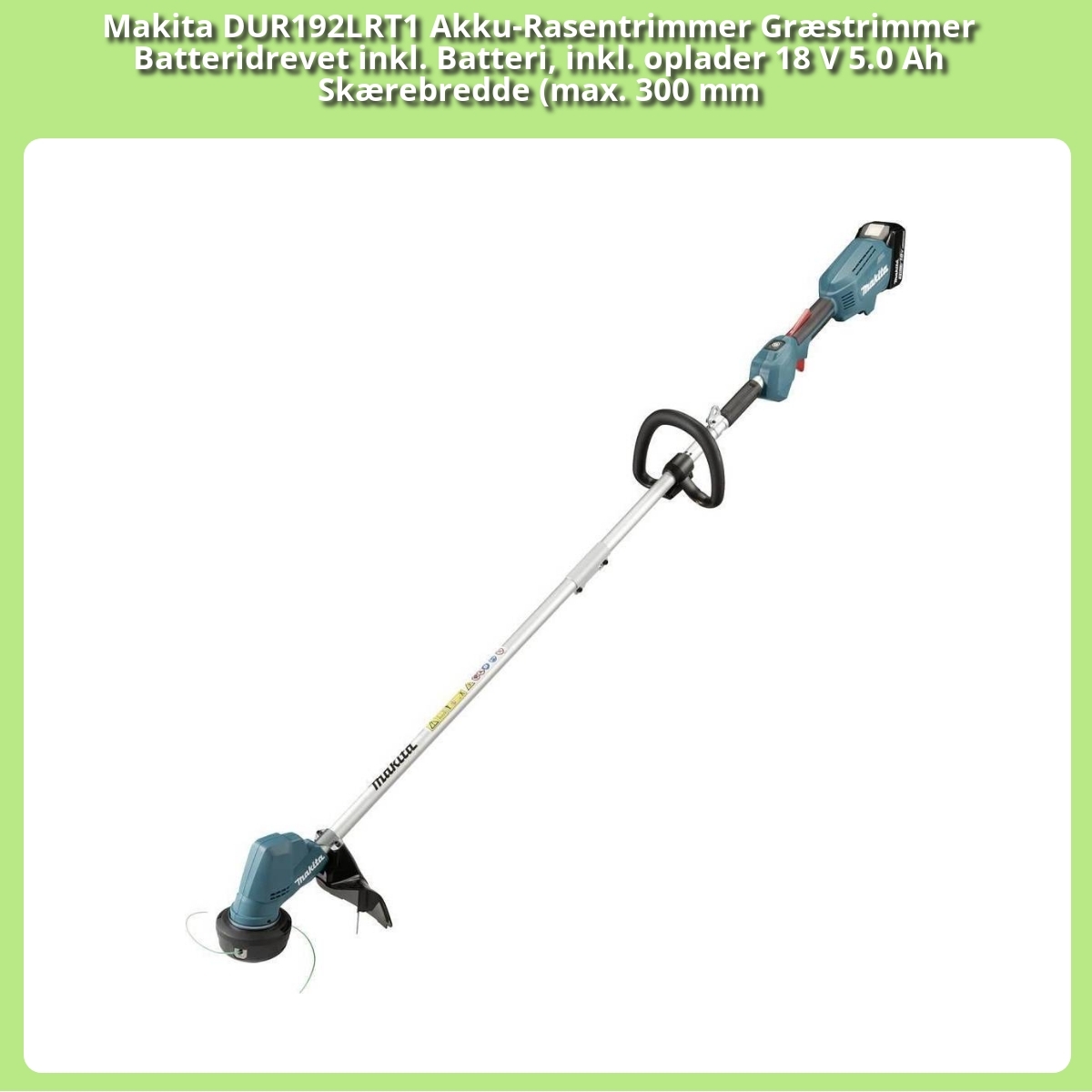 Anmeldelse af Makita DUR192LRT1 Akku-Rasentrimmer Græstrimmer Batteridrevet inkl. Batteri, inkl. oplader 18 V 5.0 Ah Skærebredde (max. 300 mm