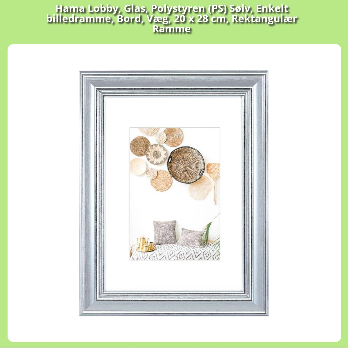 Anmeldelse af Hama Lobby, Glas, Polystyren (PS) Sølv, Enkelt billedramme, Bord, Væg, 20 x 28 cm, Rektangulær Ramme