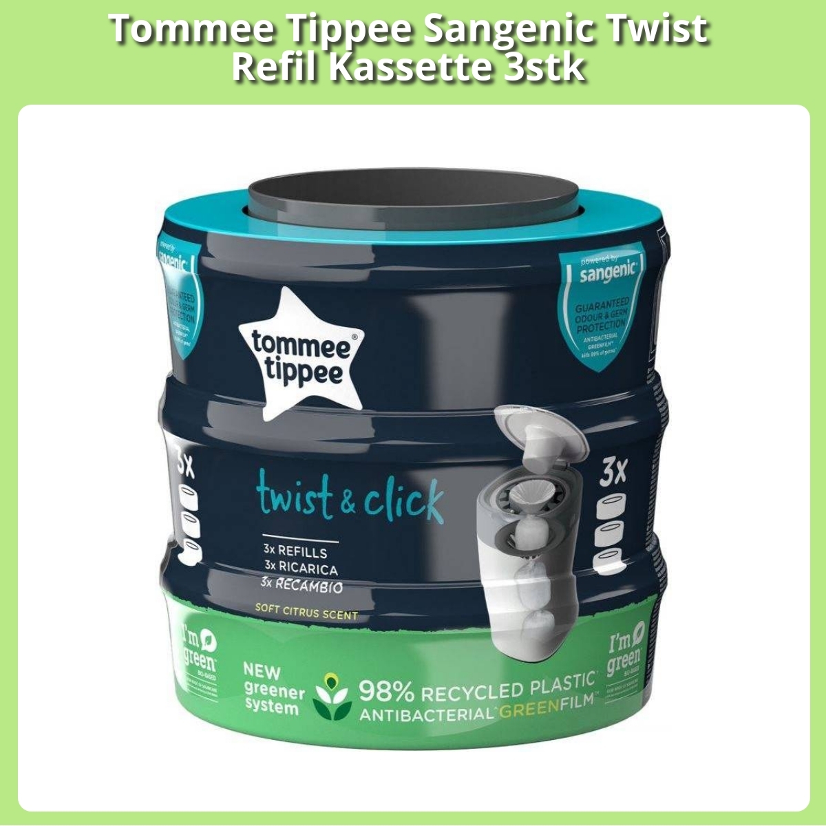 Anmeldelse af Tommee Tippee Sangenic Twist Refil Kassette 3stk