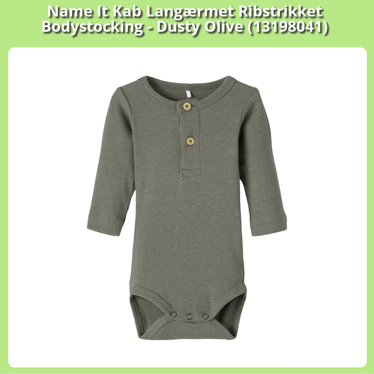 Anmeldelse af Name It Kab Langærmet Ribstrikket Bodystocking - Dusty Olive (13198041)