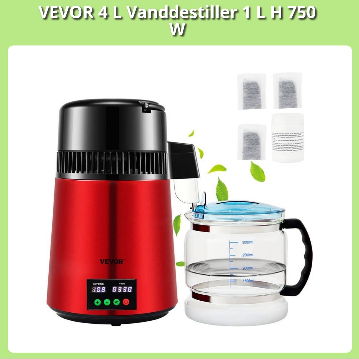 Anmeldelse af VEVOR 4 L Vanddestiller 1 L H 750 W