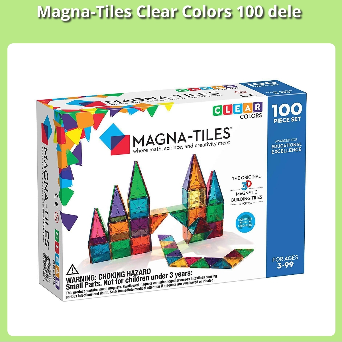 Anmeldelse af Magna-Tiles Clear Colors 100 dele