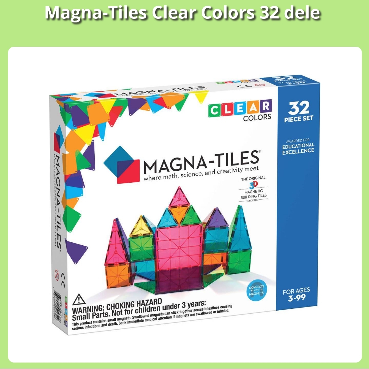 Anmeldelse af Magna-Tiles Clear Colors 32 dele