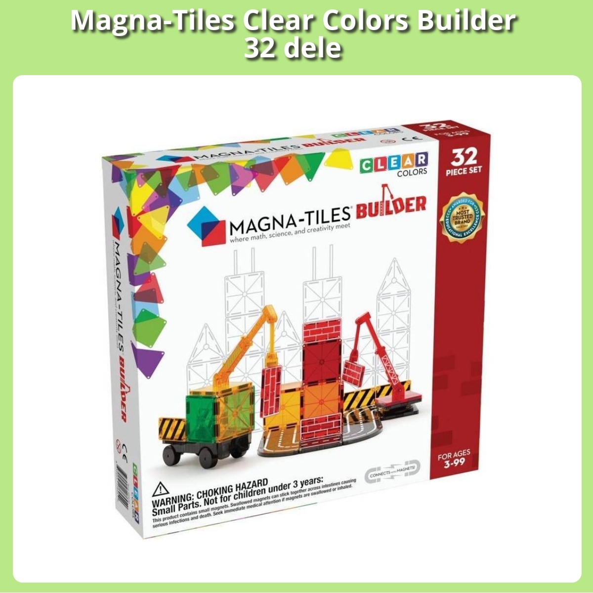 Anmeldelse af Magna-Tiles Clear Colors Builder 32 dele