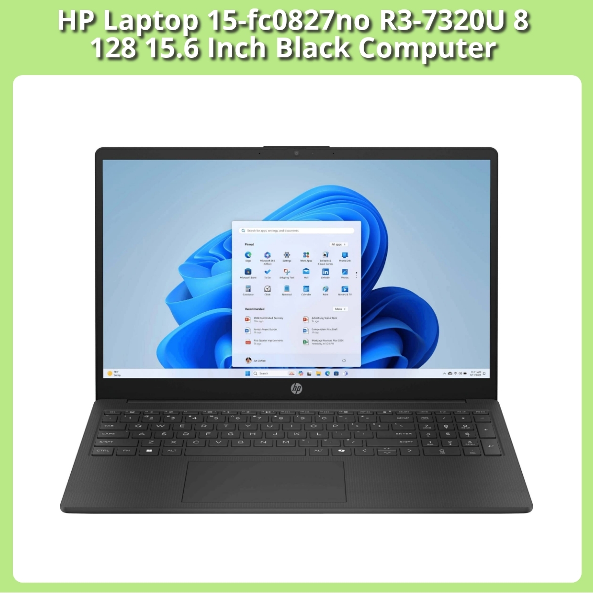 Anmeldelse af HP Laptop 15-fc0827no R3-7320U 8 128 15.6 Inch Black Computer