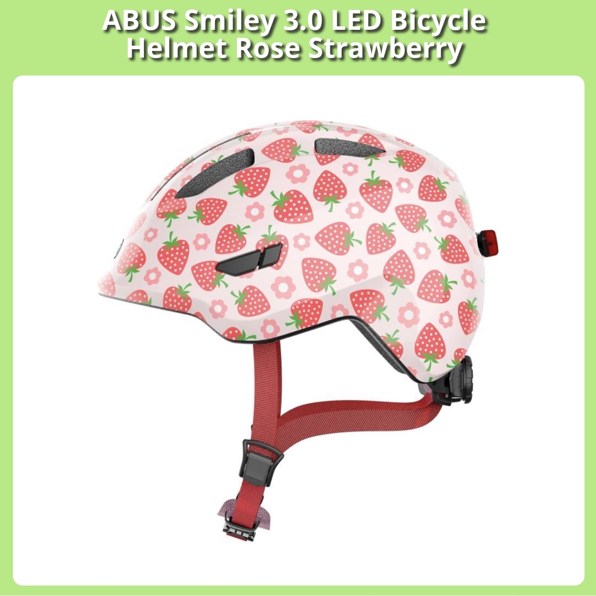Anmeldelse af ABUS Smiley 3.0 LED Bicycle Helmet Rose Strawberry