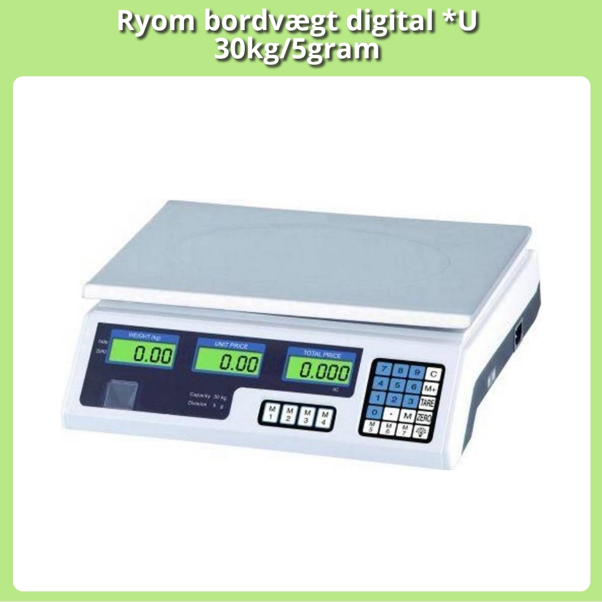 Anmeldelse af Ryom bordvægt digital *U 30kg/5gram