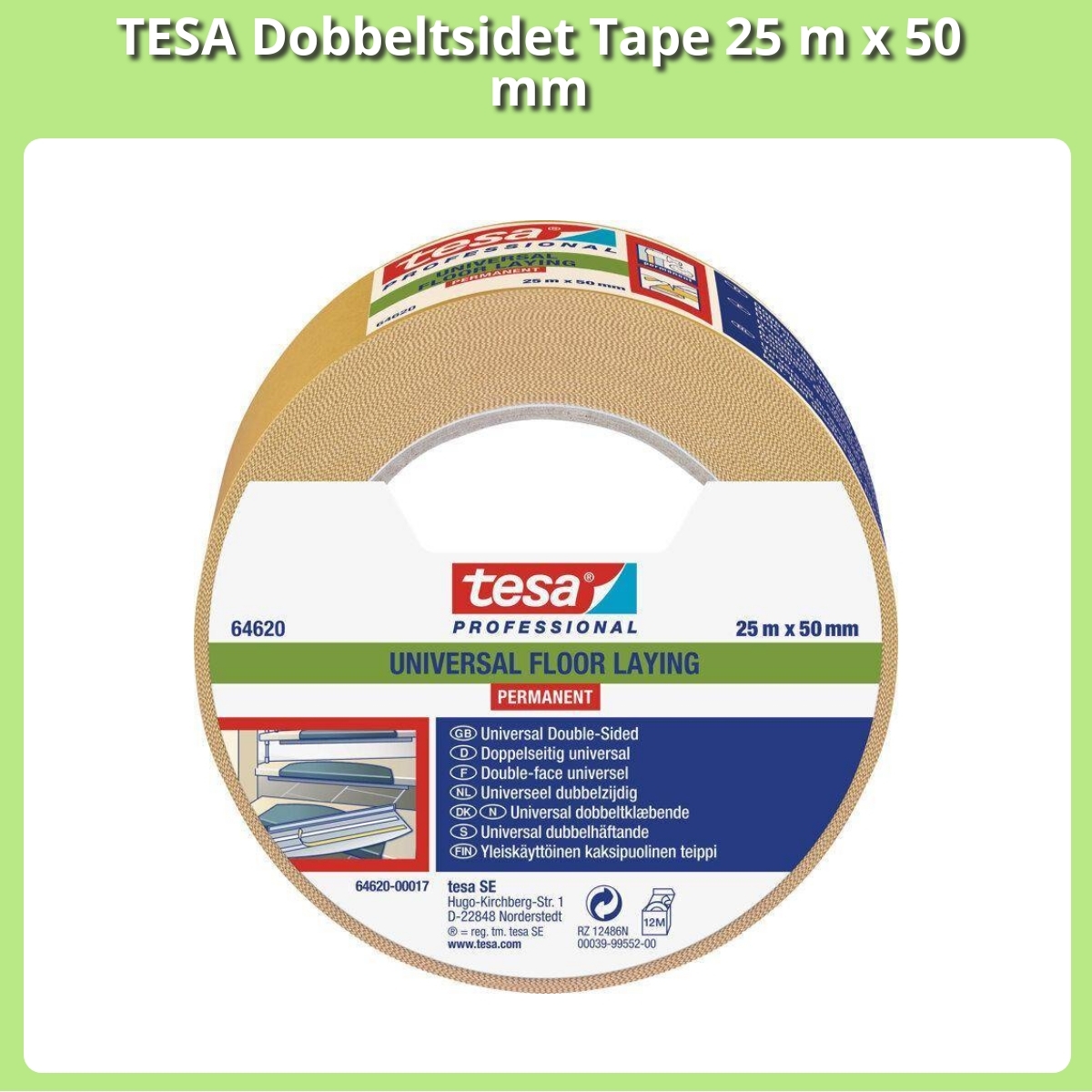 Anmeldelse af TESA Dobbeltsidet Tape 25 m x 50 mm