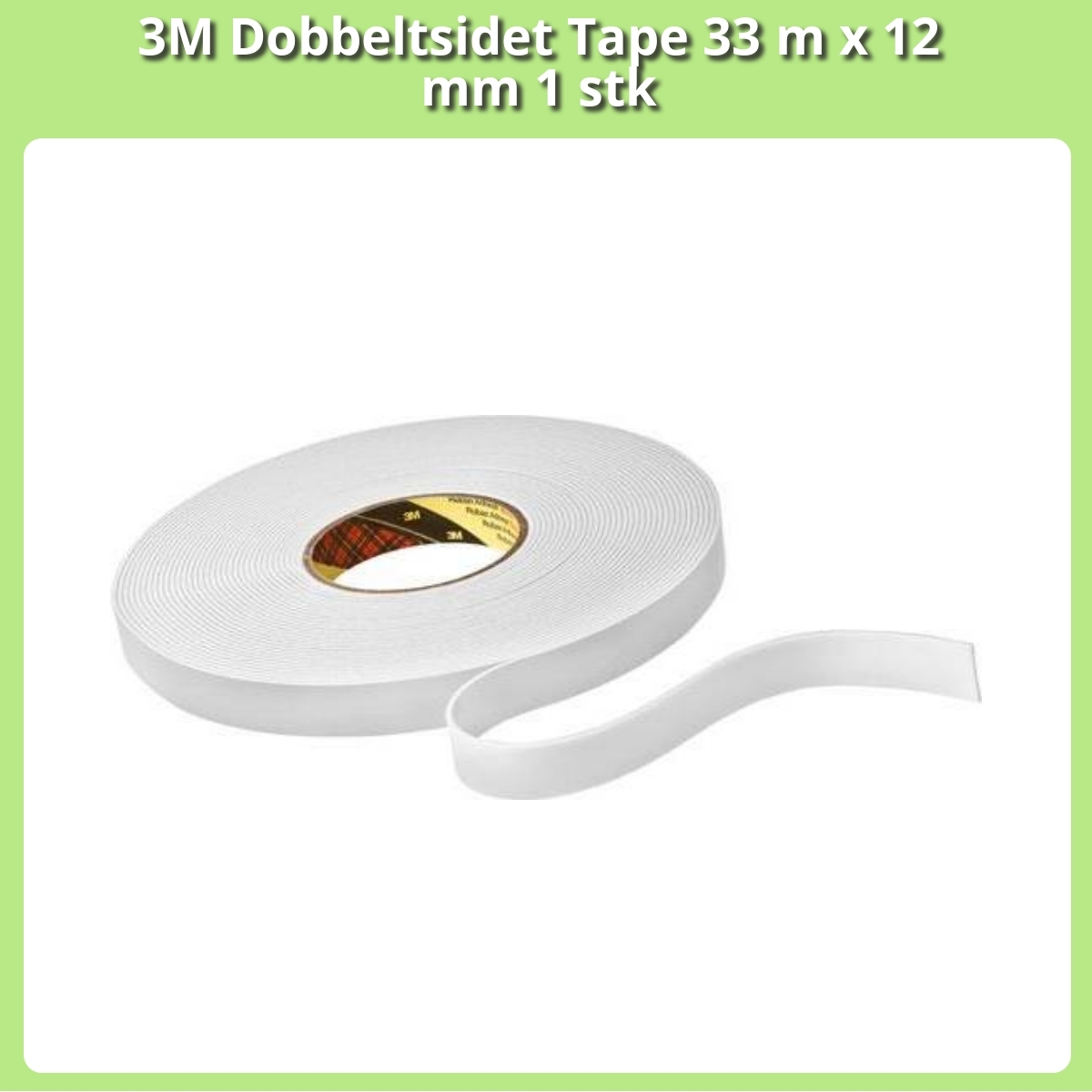 Anmeldelse af 3M Dobbeltsidet Tape 33 m x 12 mm 1 stk
