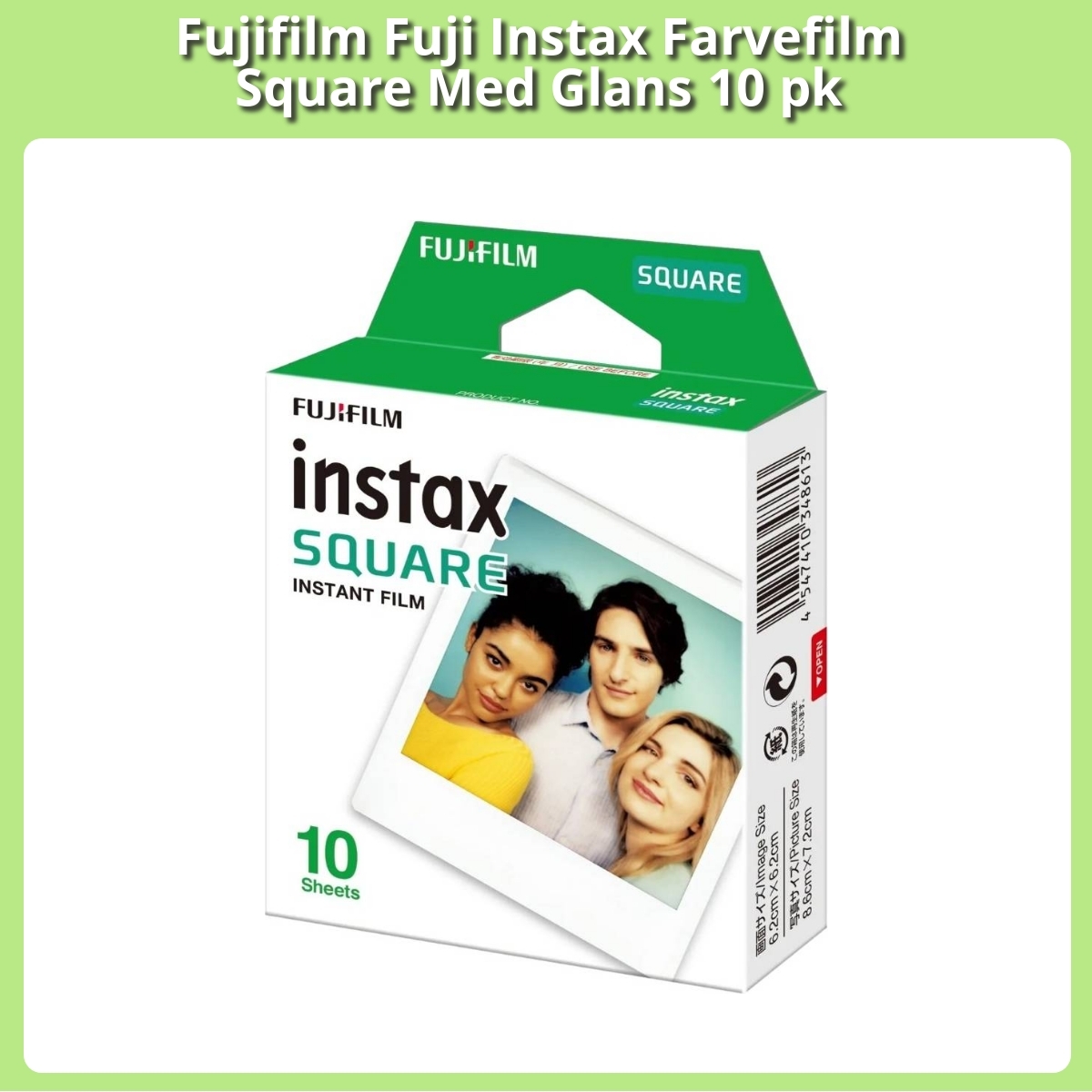 Anmeldelse af Fujifilm Fuji Instax Farvefilm Square Med Glans 10 pk