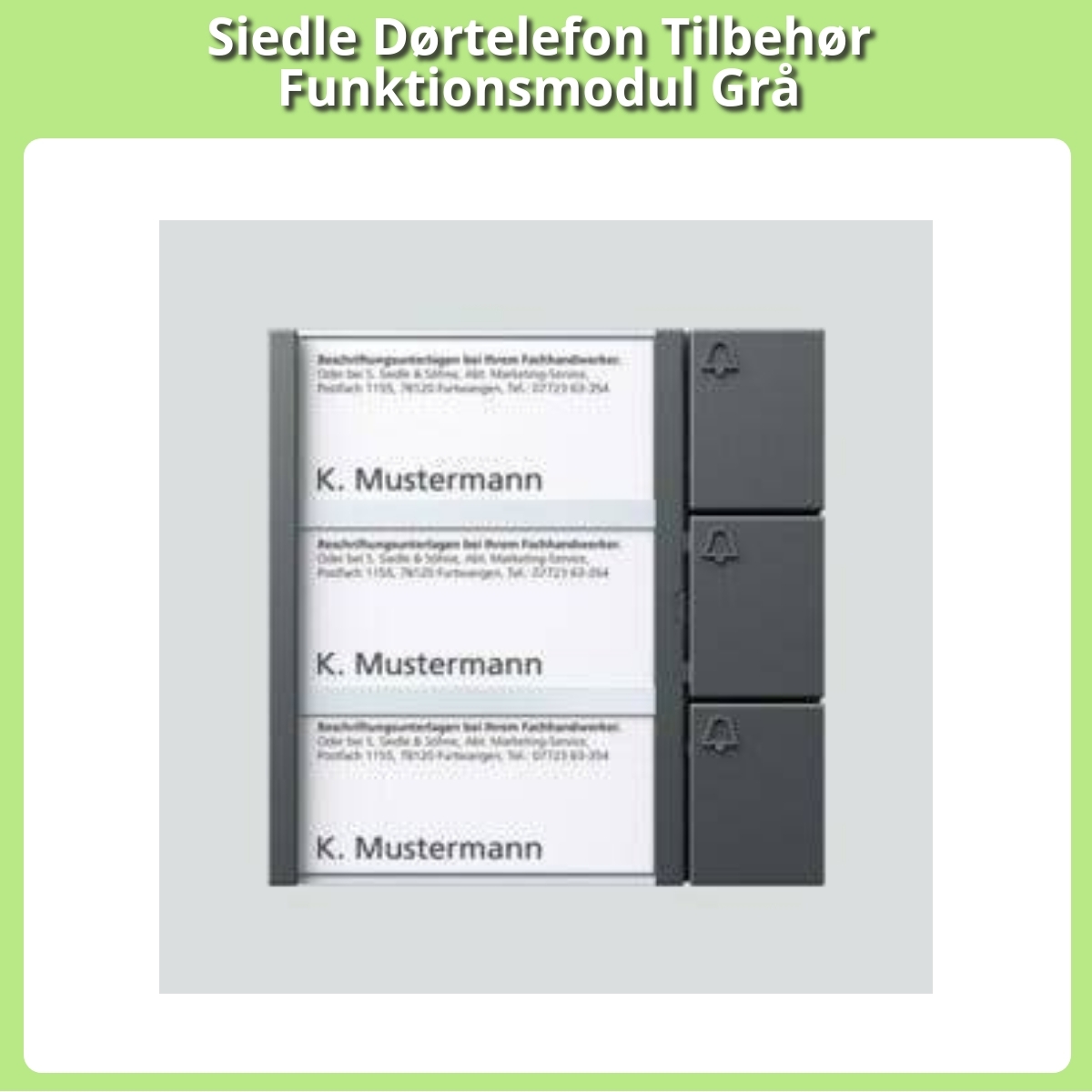 Anmeldelse af Siedle Dørtelefon Tilbehør Funktionsmodul Grå