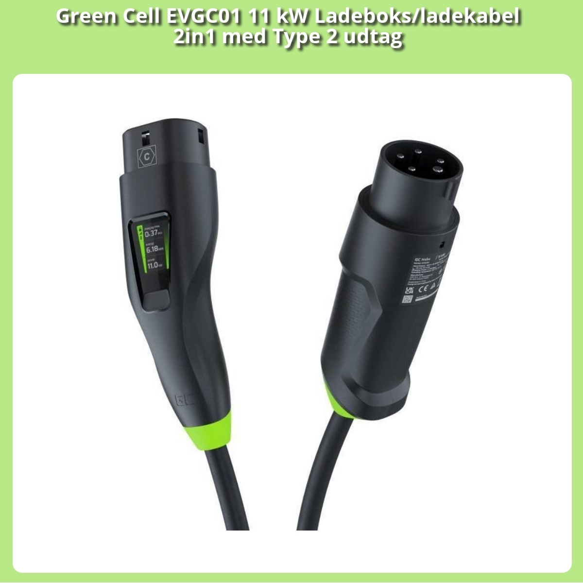 Anmeldelse af Green Cell EVGC01 11 kW Ladeboks/ladekabel 2in1 med Type 2 udtag