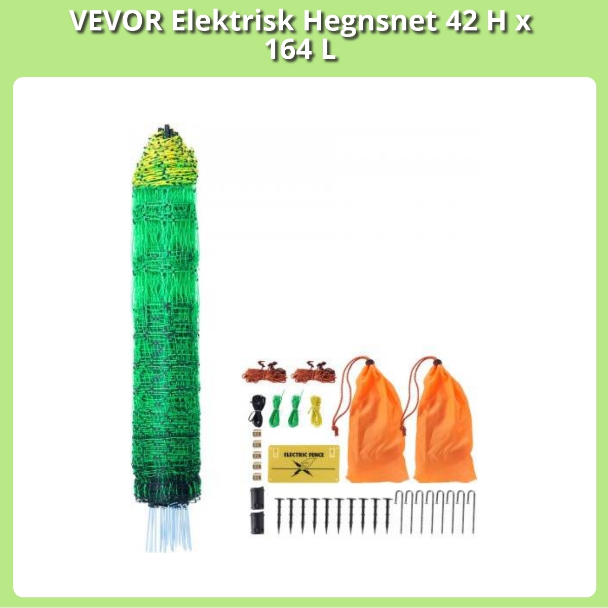 Anmeldelse af VEVOR Elektrisk Hegnsnet 42 H x 164 L