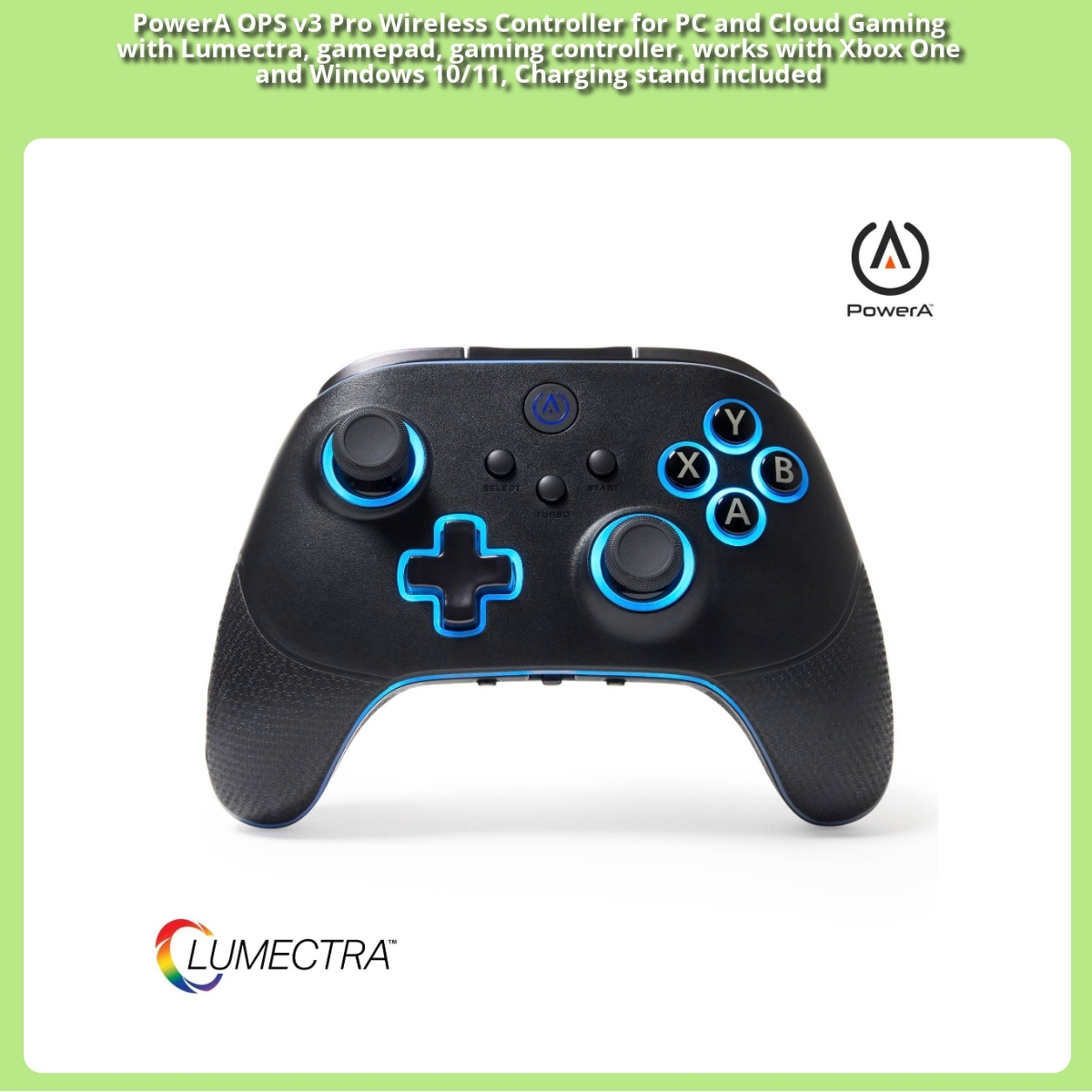 Anmeldelse af PowerA OPS v3 Pro Wireless Controller for PC and Cloud Gaming with Lumectra, gamepad, gaming controller, works with Xbox One and Windows 10/11, Charging stand included