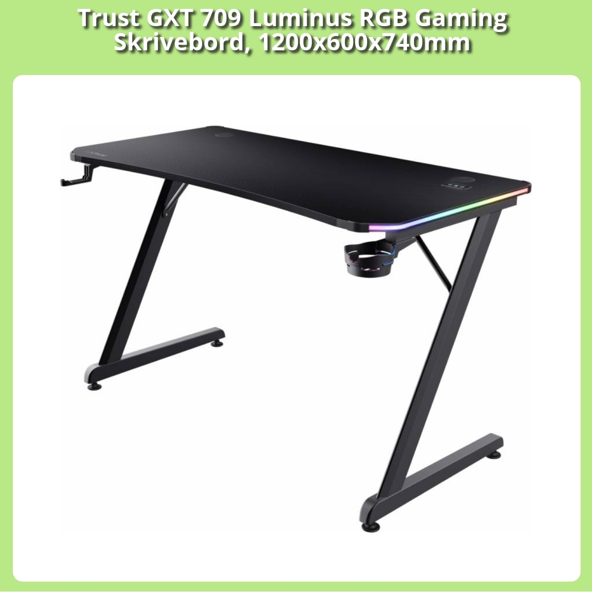 Anmeldelse af Trust GXT 709 Luminus RGB Gaming Skrivebord, 1200x600x740mm