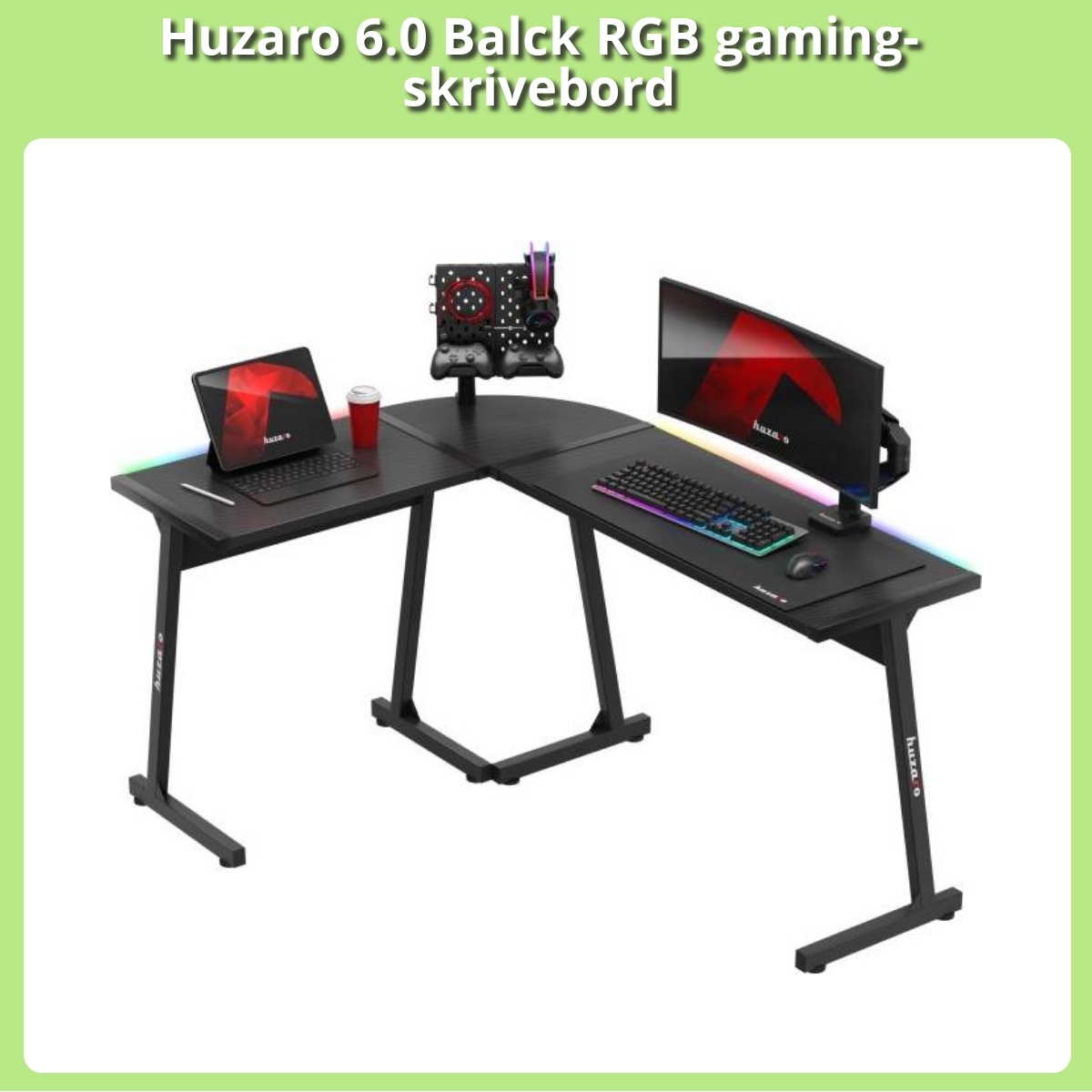 Anmeldelse af Huzaro 6.0 Balck RGB gaming-skrivebord