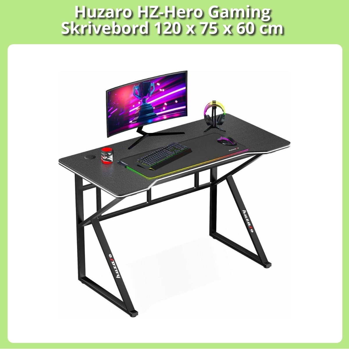 Anmeldelse af Huzaro HZ-Hero Gaming Skrivebord 120 x 75 x 60 cm
