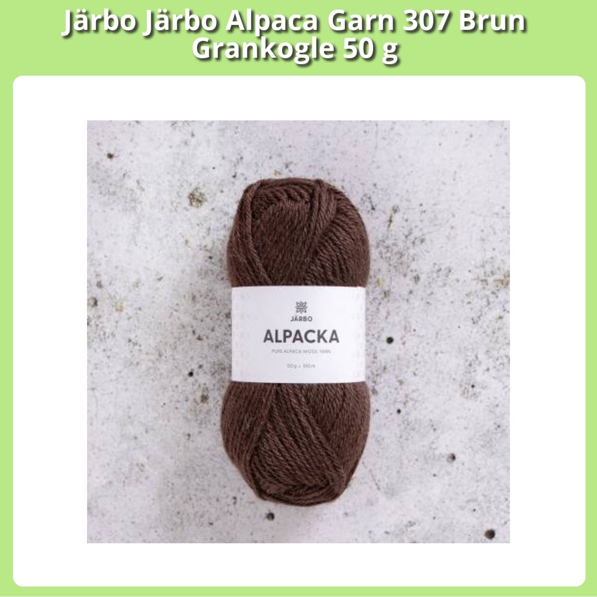 Anmeldelse af Järbo Järbo Alpaca Garn 307 Brun Grankogle 50 g
