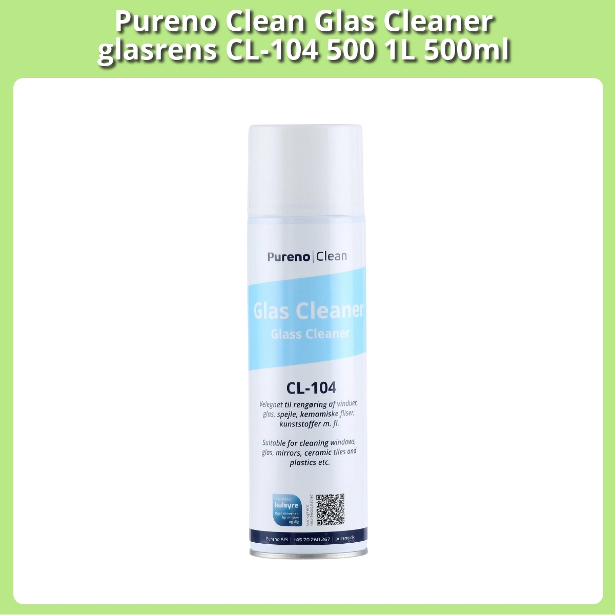 Anmeldelse af Pureno Clean Glas Cleaner glasrens CL-104 500 1L 500ml